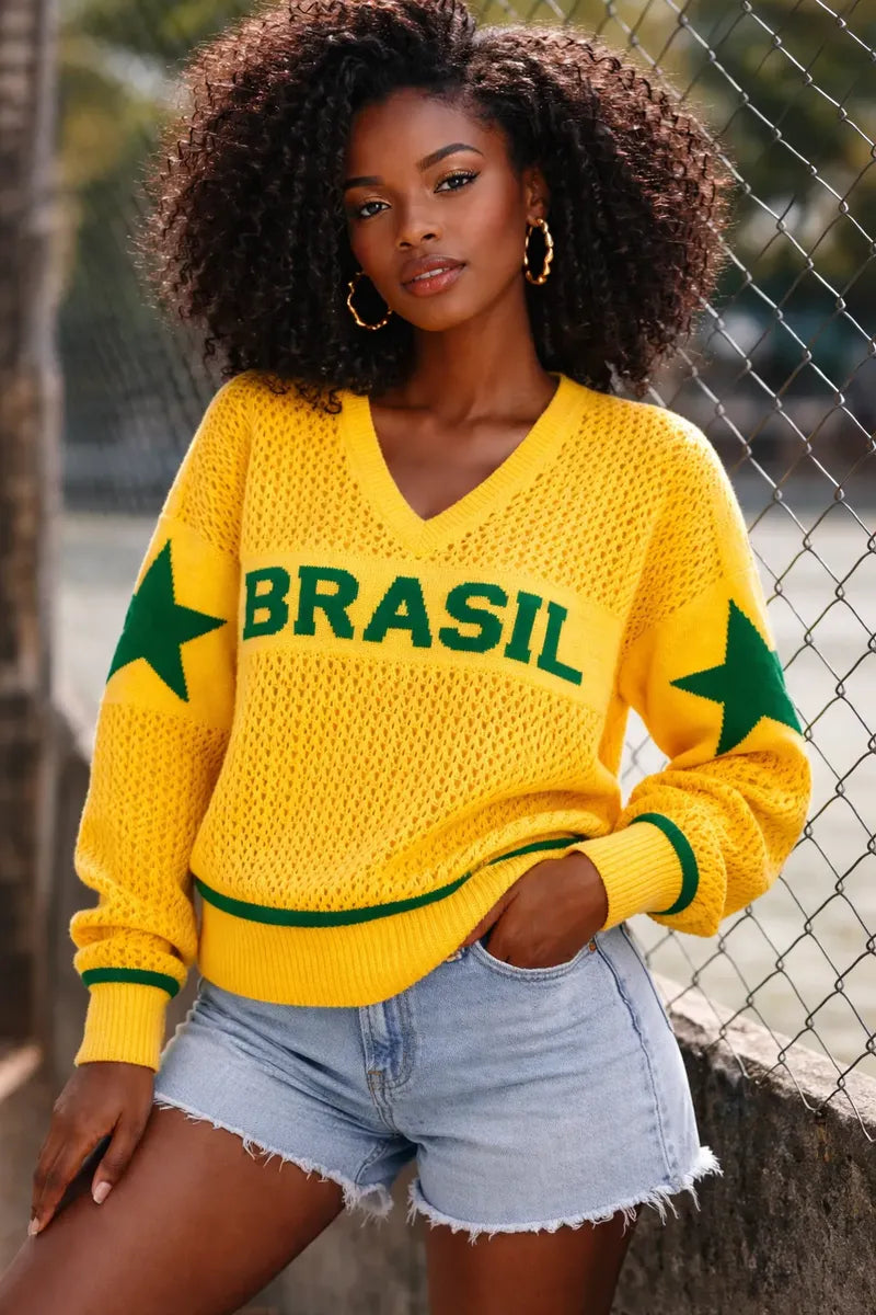 Blusa Tricot Brasil Cozy | 40% OFF + Brinde Exclusivo