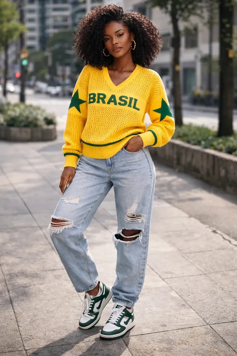Blusa Tricot Brasil Cozy | 40% OFF + Brinde Exclusivo