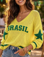 Blusa Tricot Brasil Cozy | 40% OFF + Brinde Exclusivo