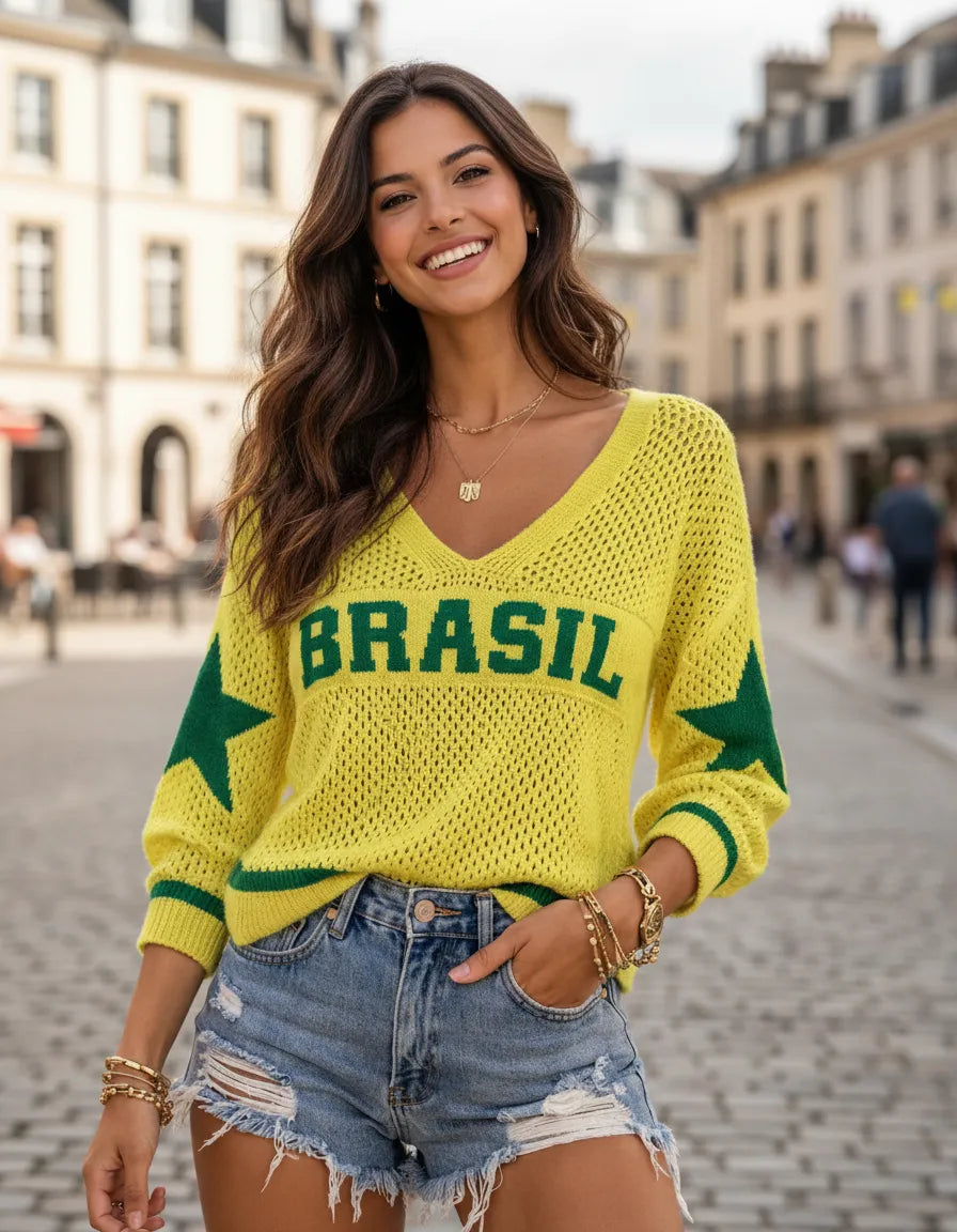 Blusa Tricot Brasil Cozy | 40% OFF + Brinde Exclusivo
