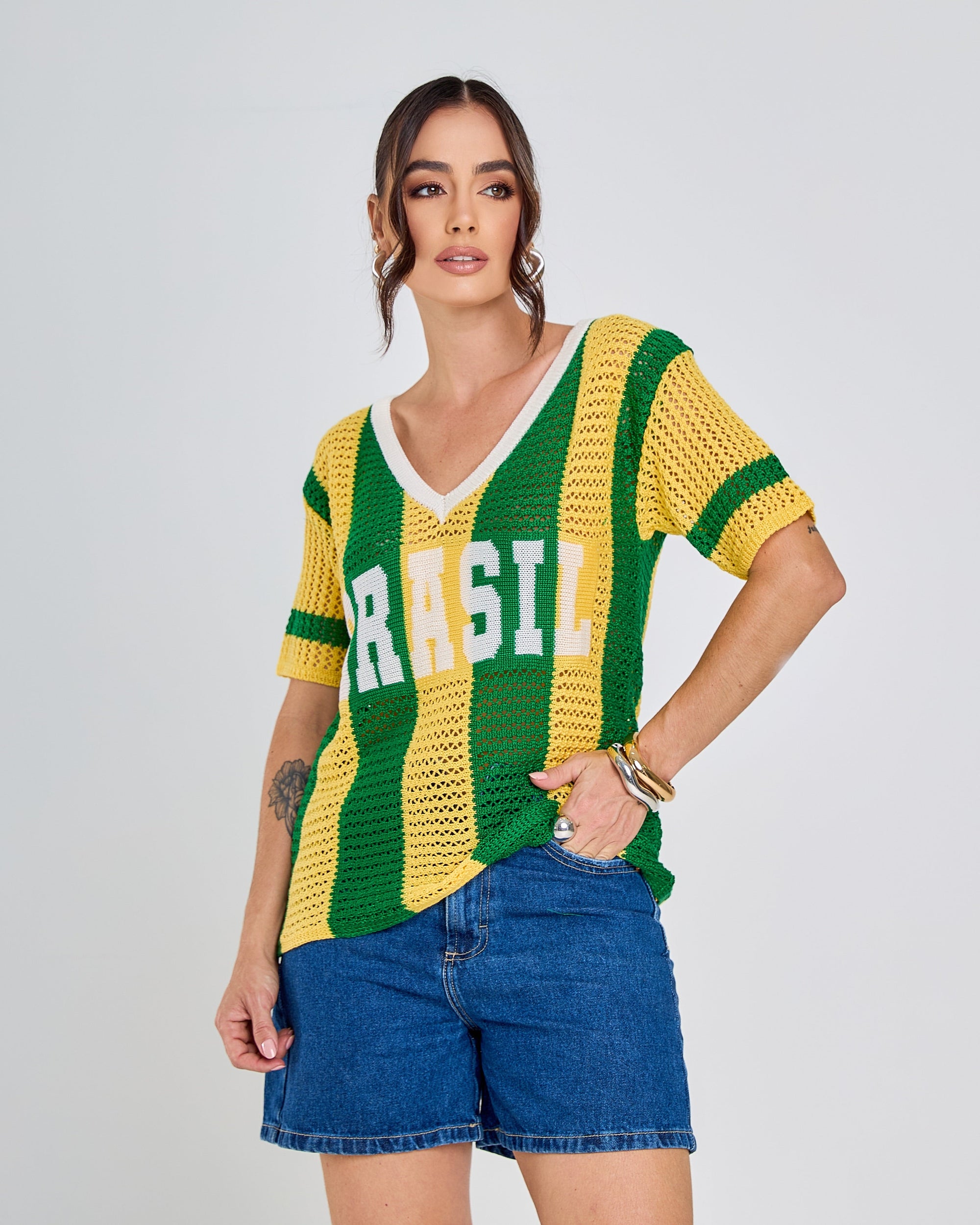 Blusa Tricot Brasil Style | 40% OFF + Brinde Exclusivo